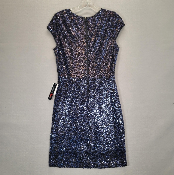 TEEZE ME Womens Navy Short Sleeve Body Con Evening Dress Juniors 11\12 - Picture 2 of 13